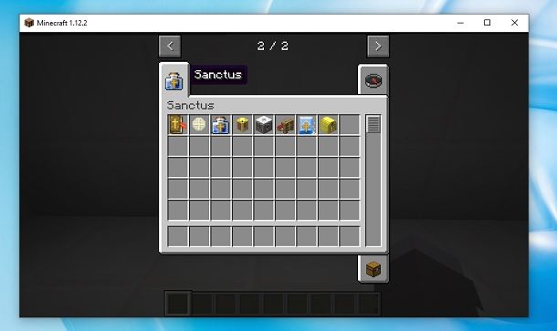 Inventario Mod Sanctus Minecraft