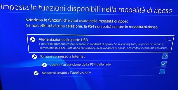 Abilita accensione PS4 rete