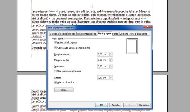 Aggiungere piè di pagina in OpenOffice