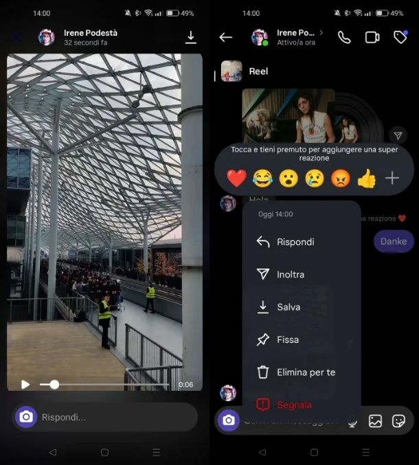 Come salvare i video ricevuti su Instagram