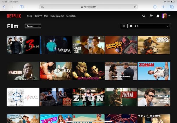 Netflix su Safari