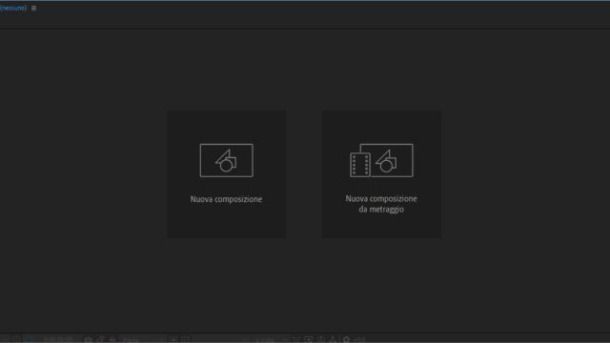 creazione nuova composizione after effects
