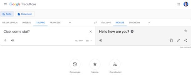 Google Traduttore su computer