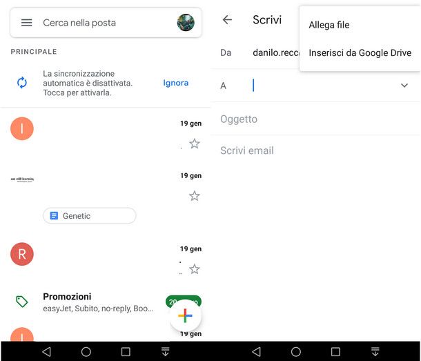 Allegare file pesanti a Gmail da smartphone e tablet