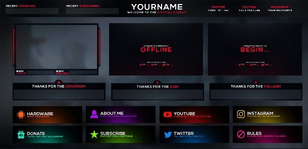 grafiche template per twitch