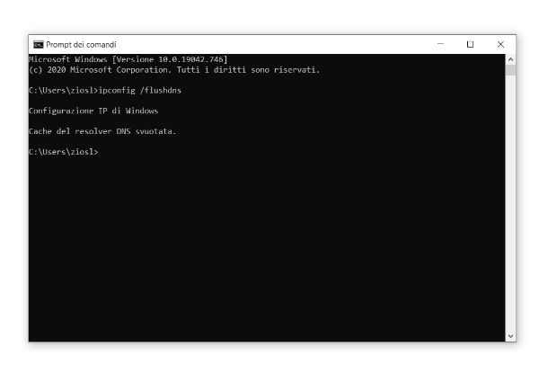 Prompt comandi flushdns