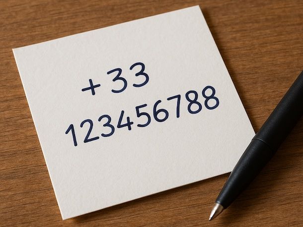 Numero di telefono su foglio