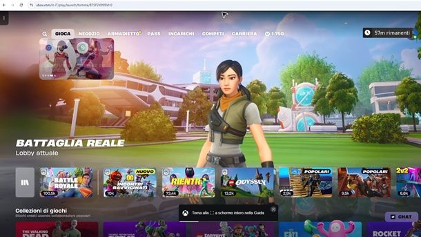 Come giocare a Fortnite sul PC senza scaricarlo Xbox Cloud Gaming