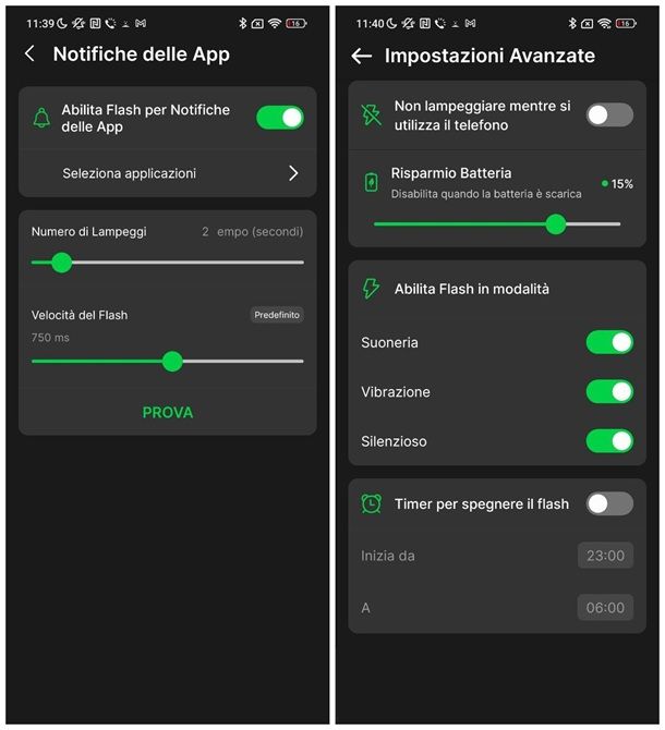 Come mettere il flash alle notifiche