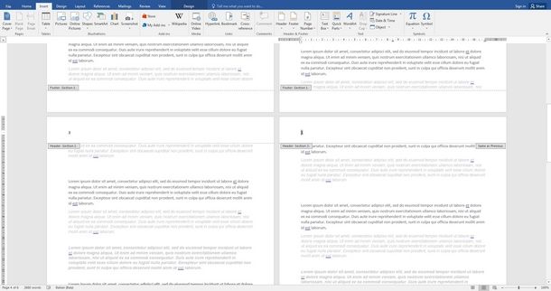 Saltare la numerazione delle prime pagine con Word