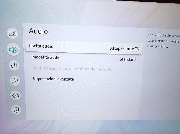 Uscita audio TV Samsung