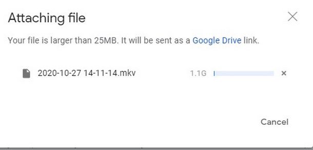 Caricare da smartphone e tablet file molto grandi come link Drive da Gmail