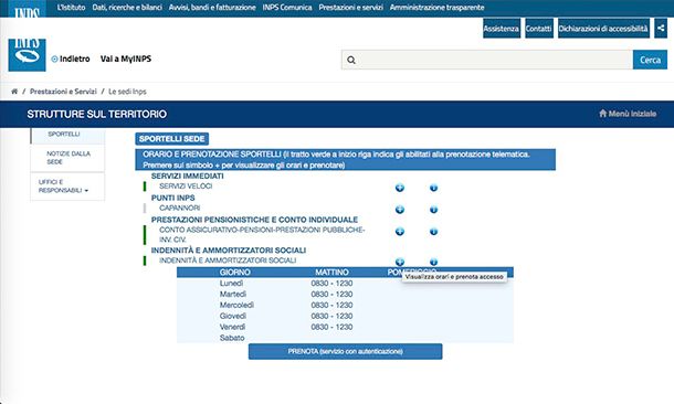 Come prendere appuntamento all'INPS on line senza accesso MyINPS prenotazione