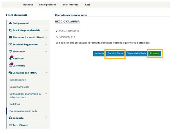 Come prendere appuntamento all'INPS on line cambio sede
