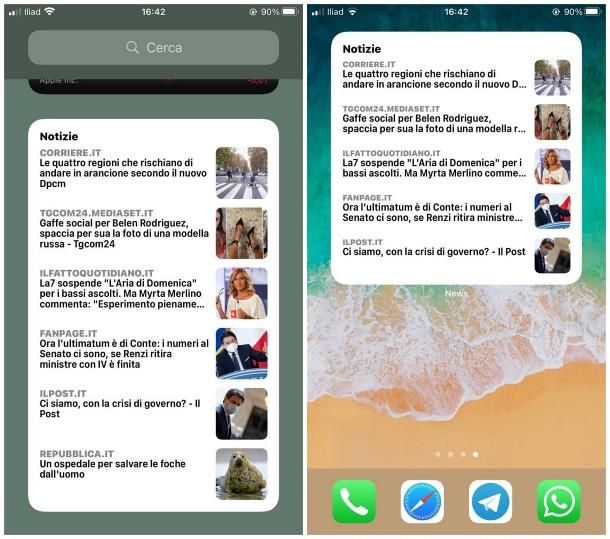 Migliori widget iOS: news