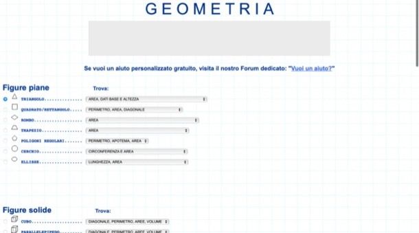 Altri siti per risolvere problemi di geometria