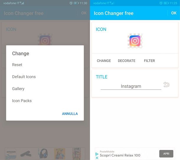 Come cambiare logo instagram su Android con Icon Changer Free