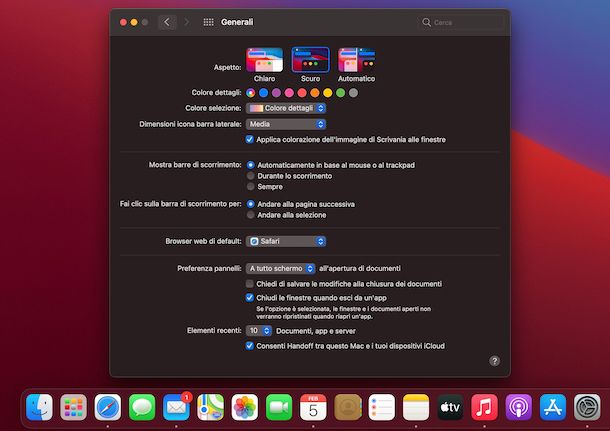 Cambiare colore Dock macOS