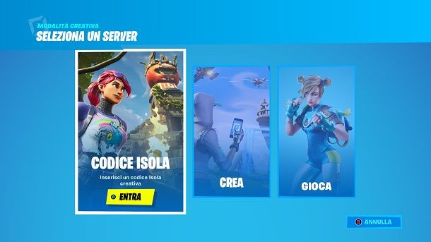 Codice Isola Fortnite