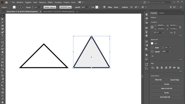 come disegnare un triangolo su illustrator
