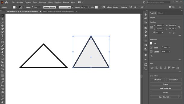 come disegnare un triangolo su illustrator