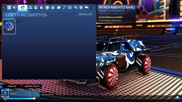 Casse premio Inventario Rocket League