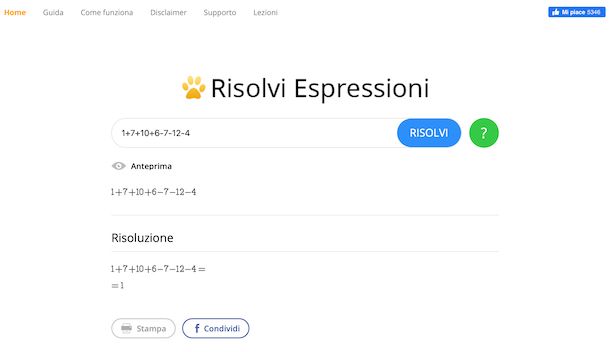 Risolvi Espressioni