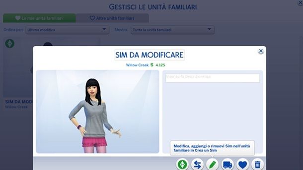 Modificare Sim The Sims 4 PC