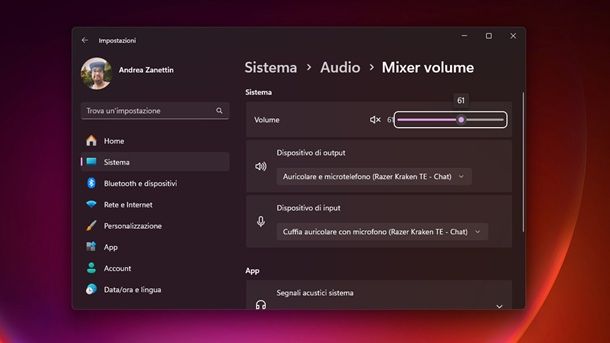 Mixer volume Windows 11
