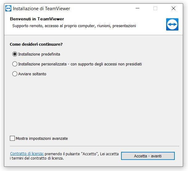 Team Viewer installazione