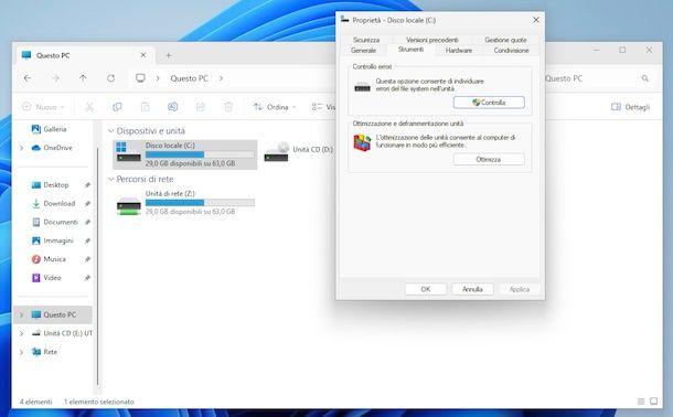 Controllo disco Windows 11