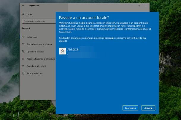 Come eliminare account Microsoft