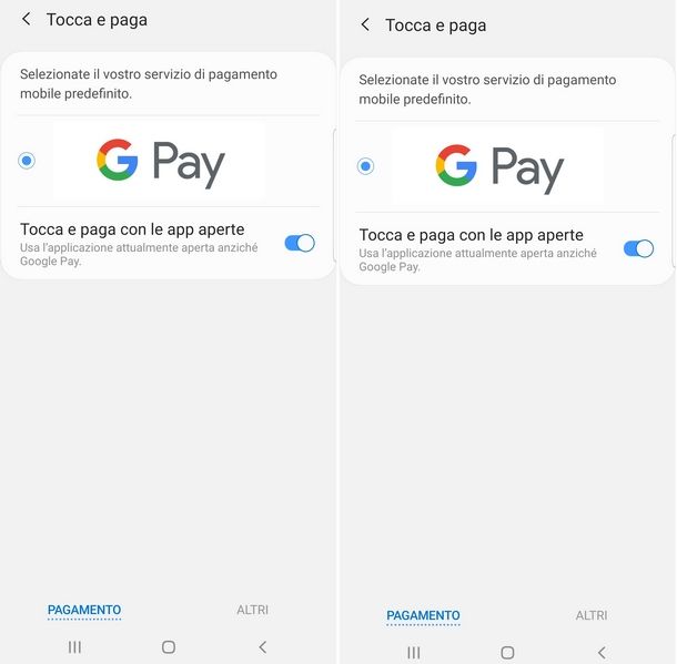 Impostare Google Pay come metodo di pagamento NFC