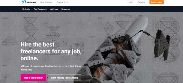 homepage sito freelancer