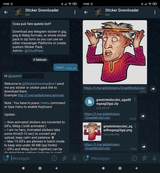 Bot Telegram per scaricare sticker