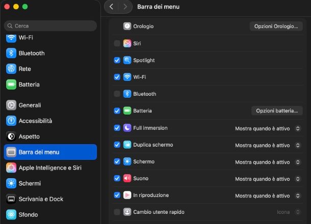 Come ripristinare icone barra applicazioni: Mac