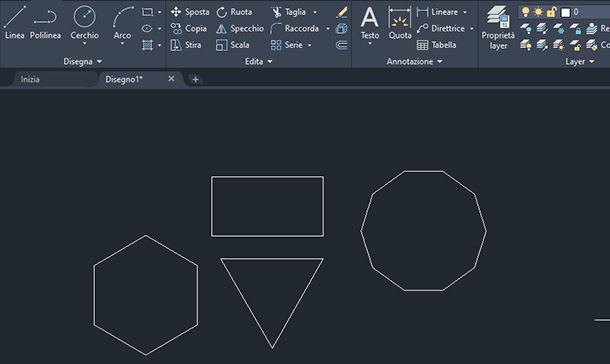 poligono su autocad