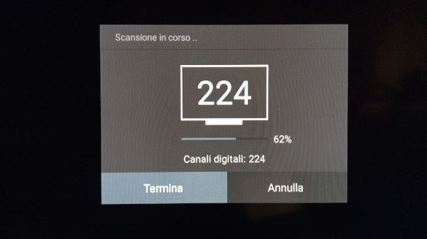 ricerca canali automatica TV TCL