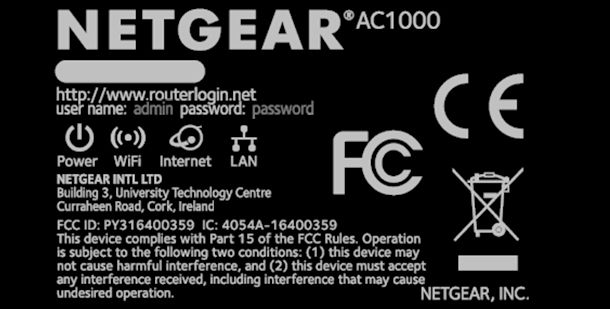 netgear etichetta