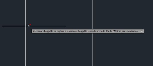 taglia una linea su autocad