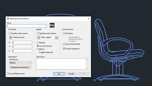 blocco su autocad