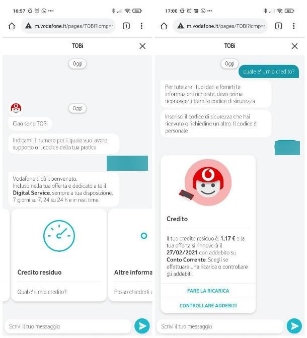 Come sapere il credito di un'altra SIM Vodafone
