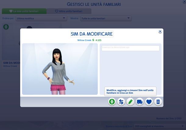 Sim da modificare The Sims 4