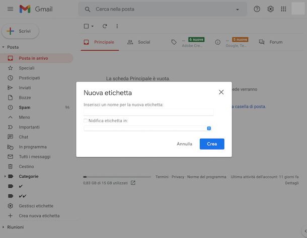 Etichette Gmail