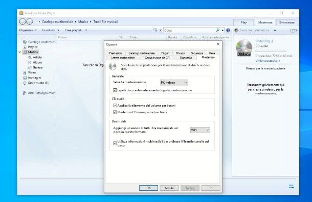 Come masterizzare con Windows 10