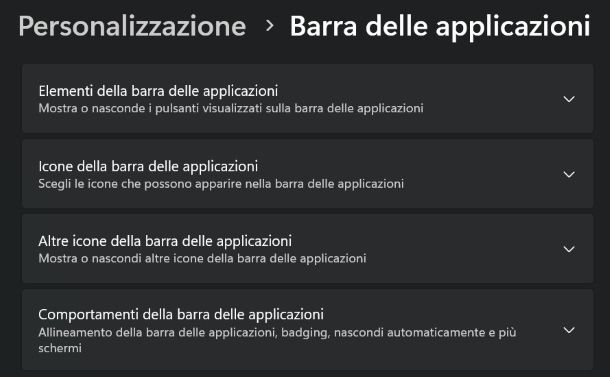 Angolo della barra delle applicazioni