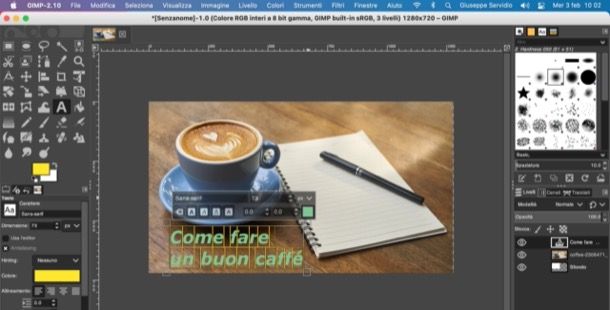 Aggiungere del testo in GIMP