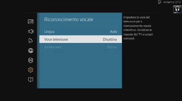 Disattivare assistente vocale TV Samsung