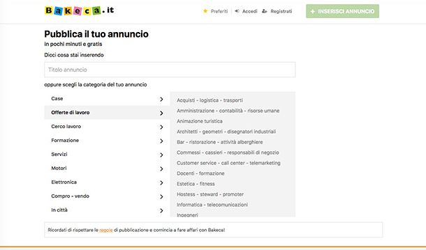 Siti per ricerca personale Bakeca