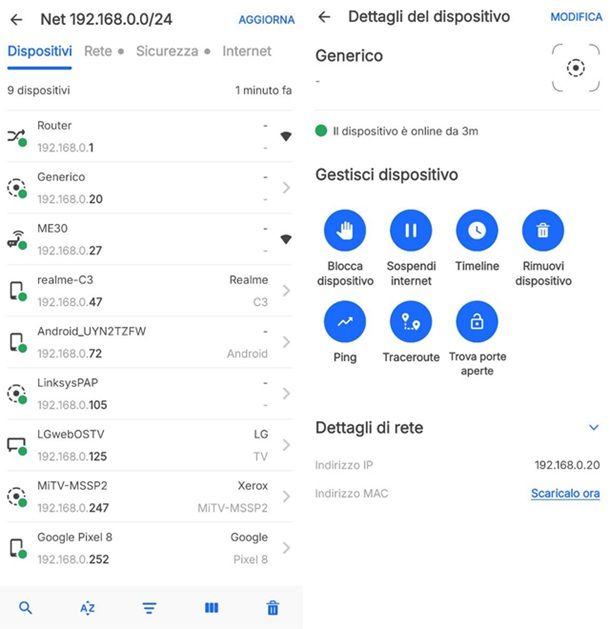 App Fing scansione Wi-Fi